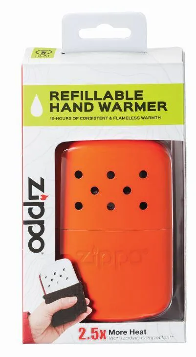 12-Hour Blaze Orange Refillable Hand Warmer