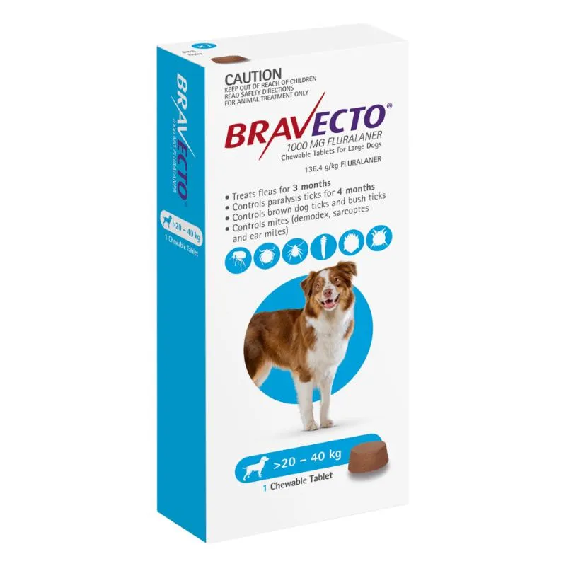 3 Month Bravecto Chew for Large Dogs Blue