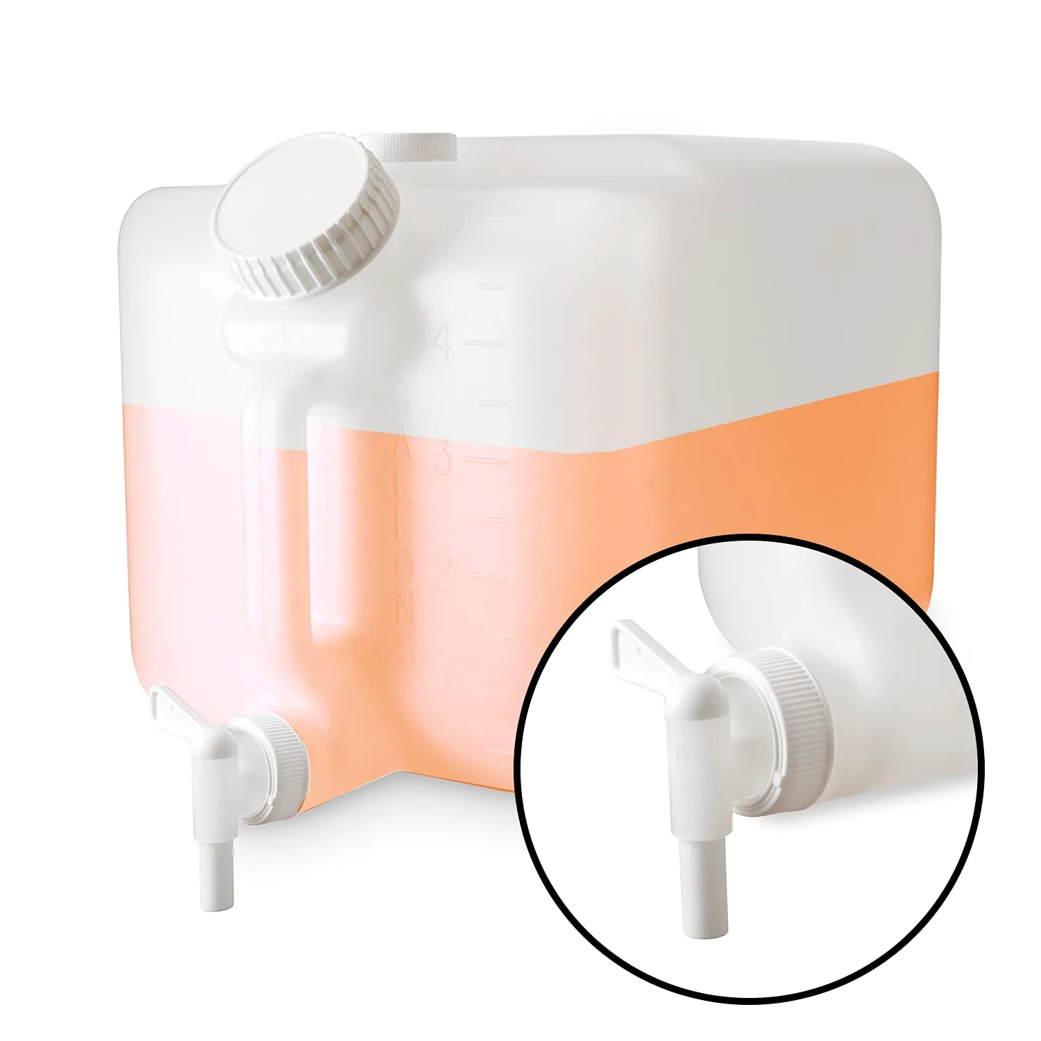 5 Gallon Durable Plastic Dispensing Container with Spout and Handle for Easy Use