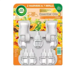 Air Wick Scented Oil Air Freshener Kit, Hawaii (2 Warmers   7 Refills)