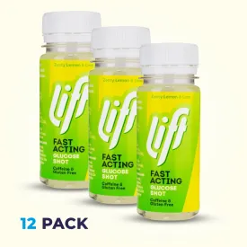 Box of 12 x Lift Zesty Lemon & Lime Glucose Shots 60ml