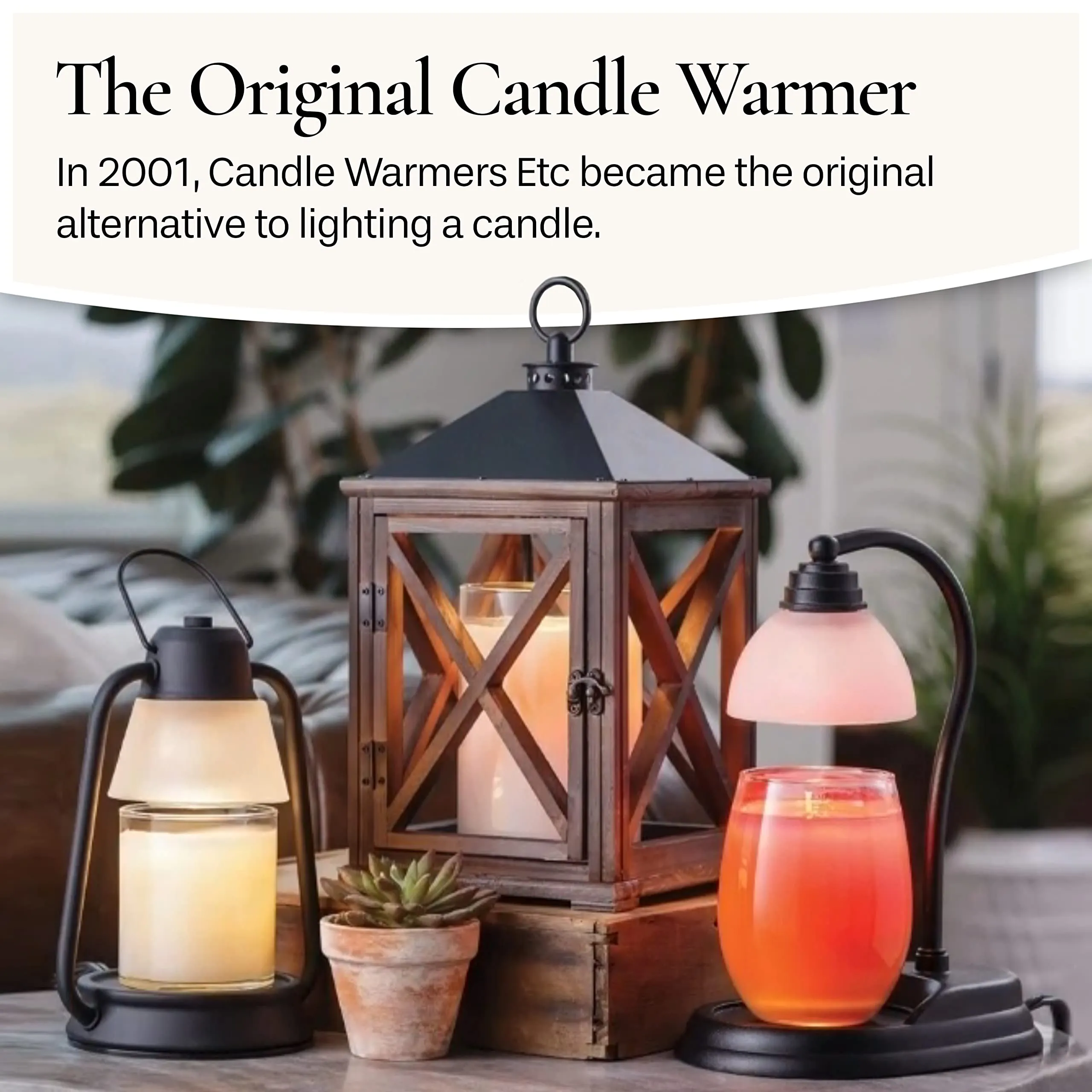 Candle Warmers Etc. Vintage Bulb Illumination Fragrance Warmer- Light-Up Warmer for Warming Scented Candle Wax Melts and Tarts to Freshen Room, Walnut and Rope