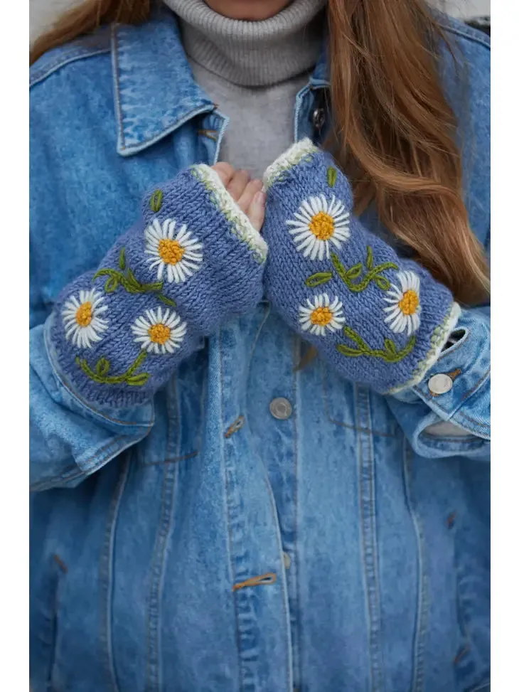 Daisy Chain Handwarmers Jacaranda