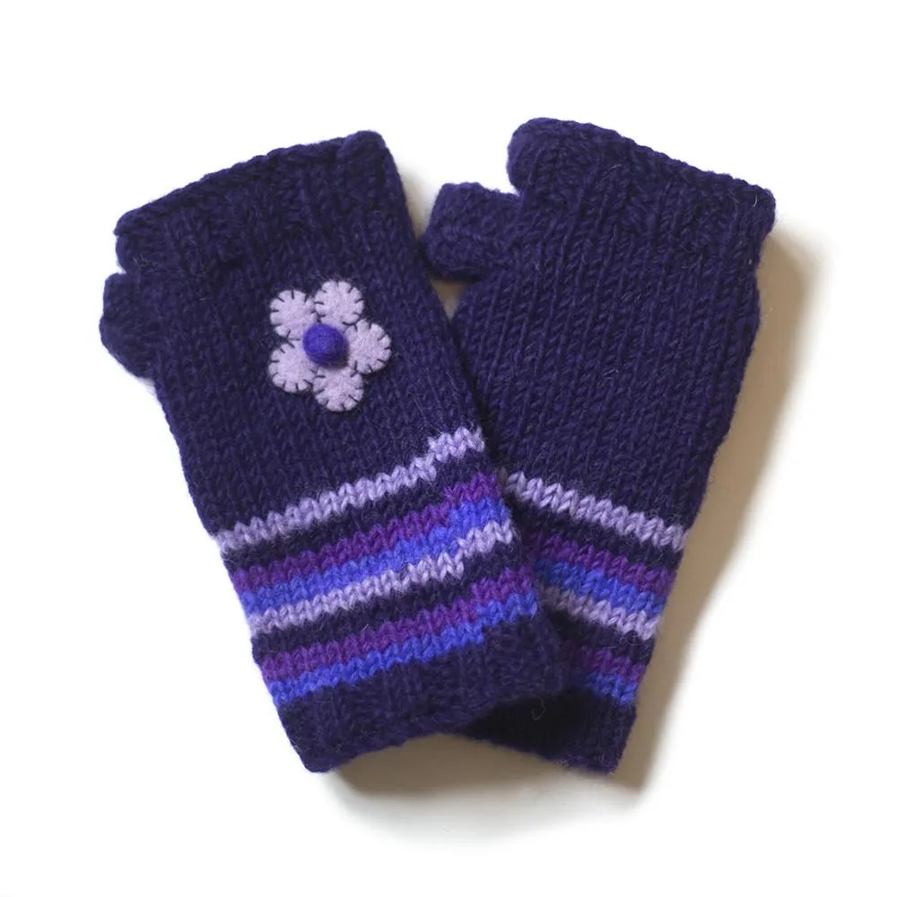 felt flower wrist warmers