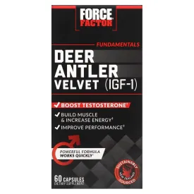 Force Factor IGF-1 Reindeer Antler Leather, 60 Capsules