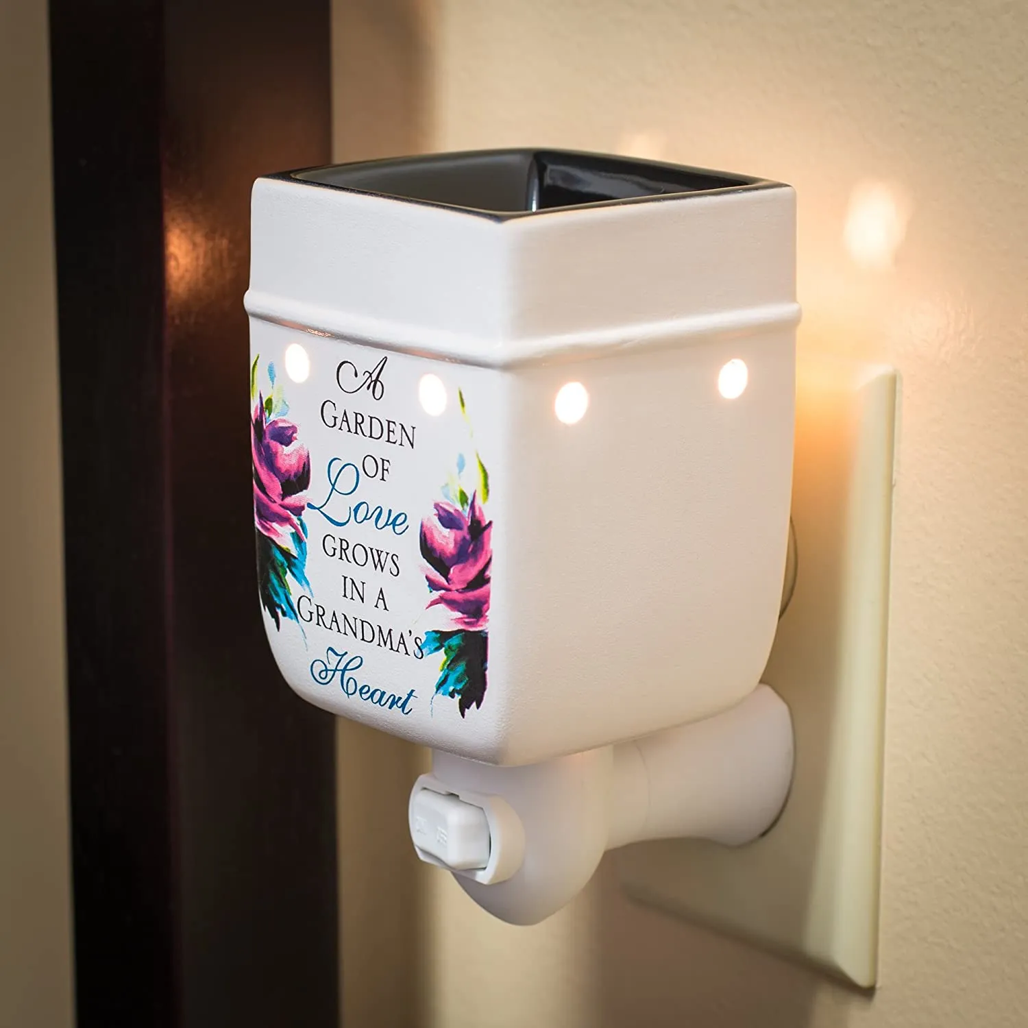 Grandma Garden of Love Ceramic Stoneware Electric Plug-in Outlet Wax Oil Warmer