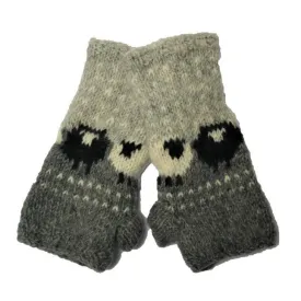 Grey Sheep Wrist Warmers (100% Hand Knitted Wool)