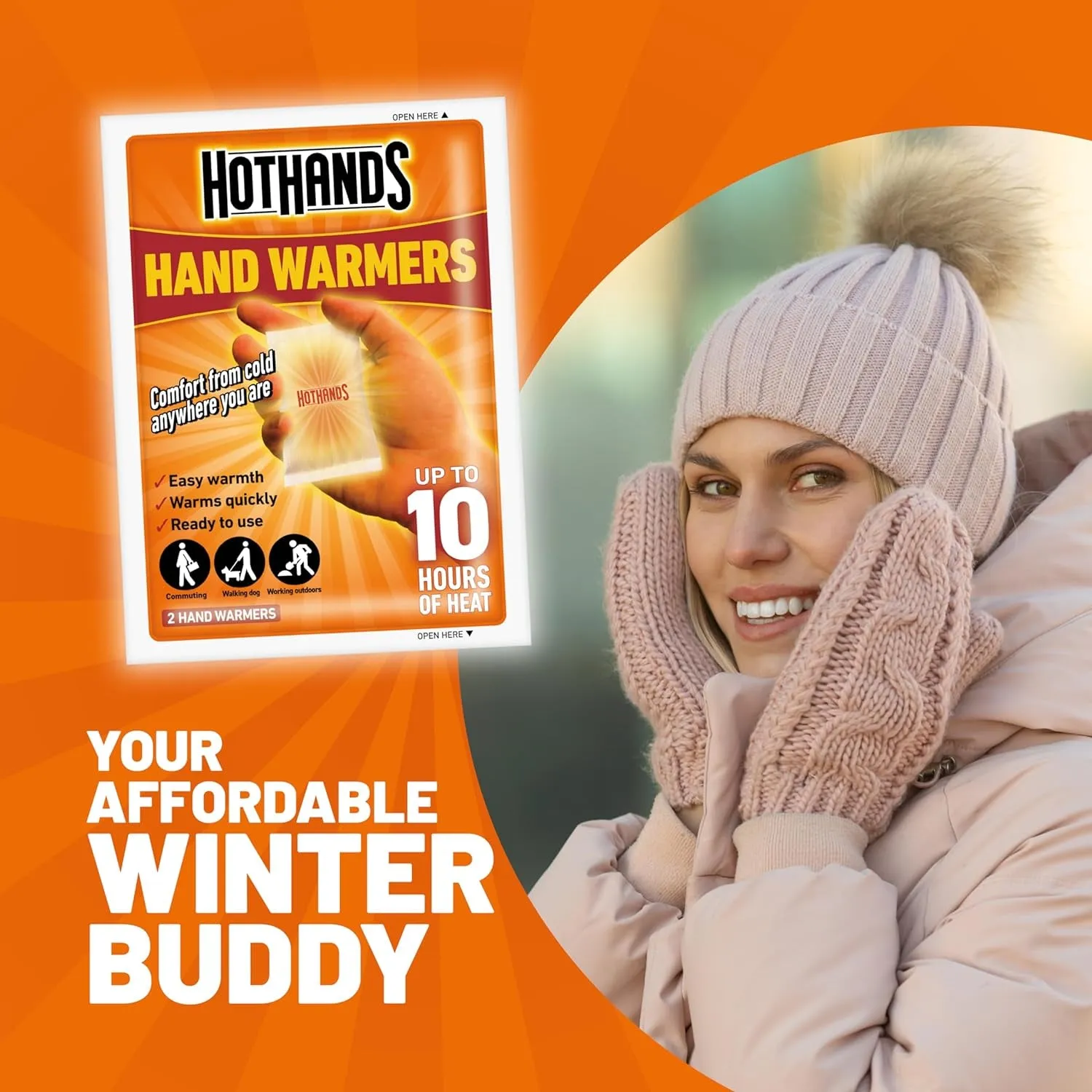 Hand Warmers - 40 pairs - 10 hours of heat - Air activated - Ready to use, 8368342