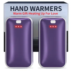 Hand Warmers Rechargeable, 2 Pack Electric Hand Warmer, Reusable Portable Pocket Heater USB Handwarmers, Gifts for Men, Women, Indoor, Outdoor, Hiking, Skiing, Camping, Hunting Accessories