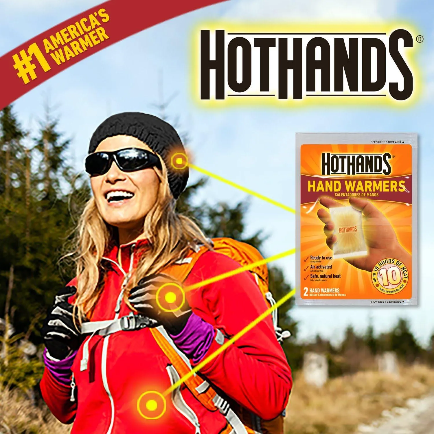 HotHands Hand Warmers - Long Lasting Safe Natural Odorless Air Activated Warmers - Up to 10 Hours of Heat - 10 Pair Pack