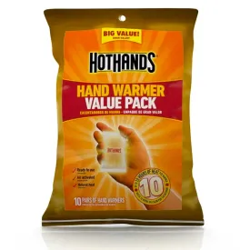 HotHands Hand Warmers - Long Lasting Safe Natural Odorless Air Activated Warmers - Up to 10 Hours of Heat - 10 Pair Pack