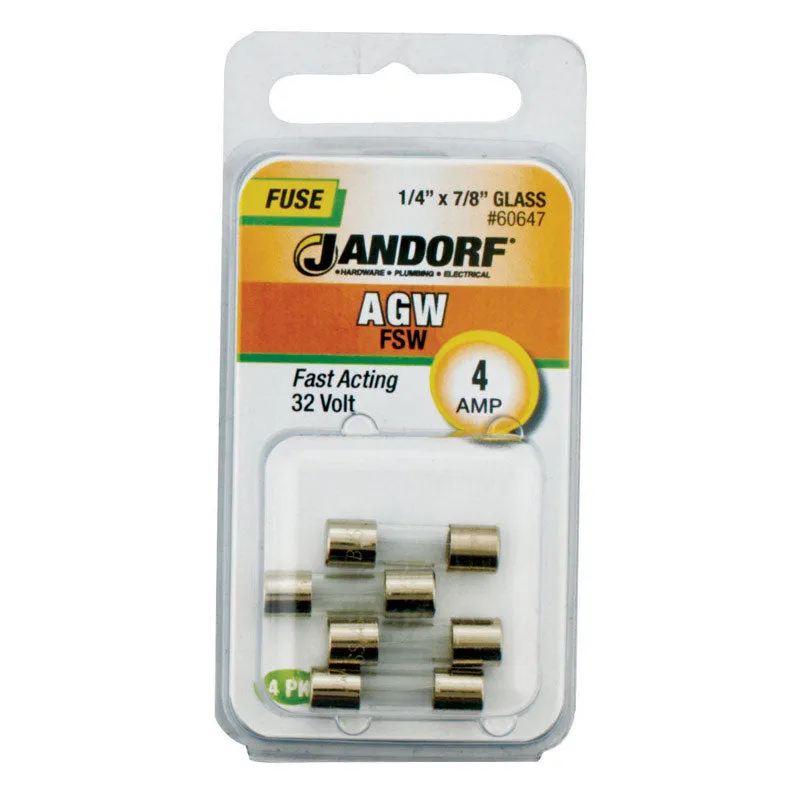 Jandorf AGW 4 amps Fast Acting Fuse 4 pk