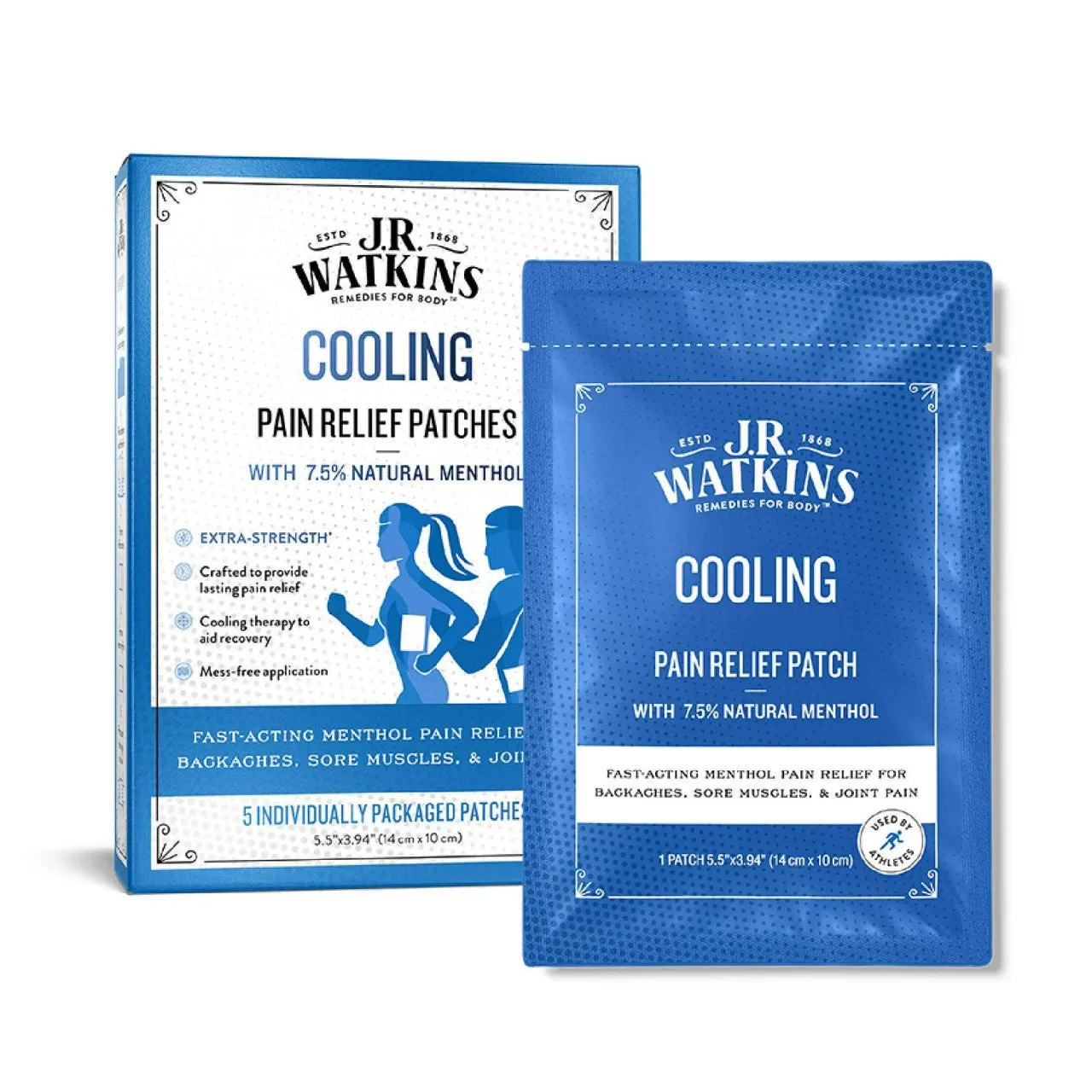 J.R. Watkins Cooling Pain Relief Patch With Menthol, 5 ct