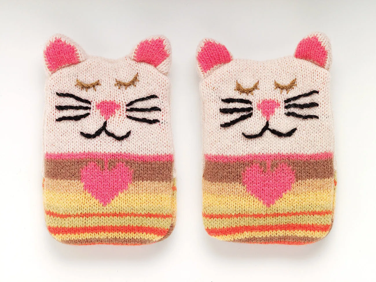 Knitted Hand Warmers Cat