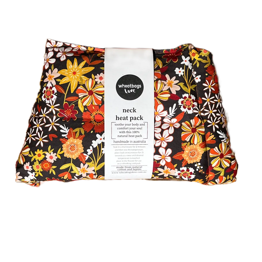 Neck Heat Pack Groovy Flowers - Black