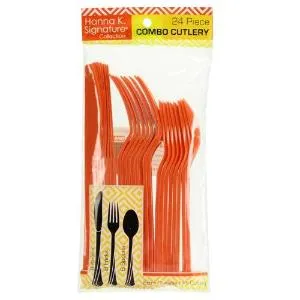 Orange Heavyweight Cutlery Combo 24 Count (Case Qty: 576)