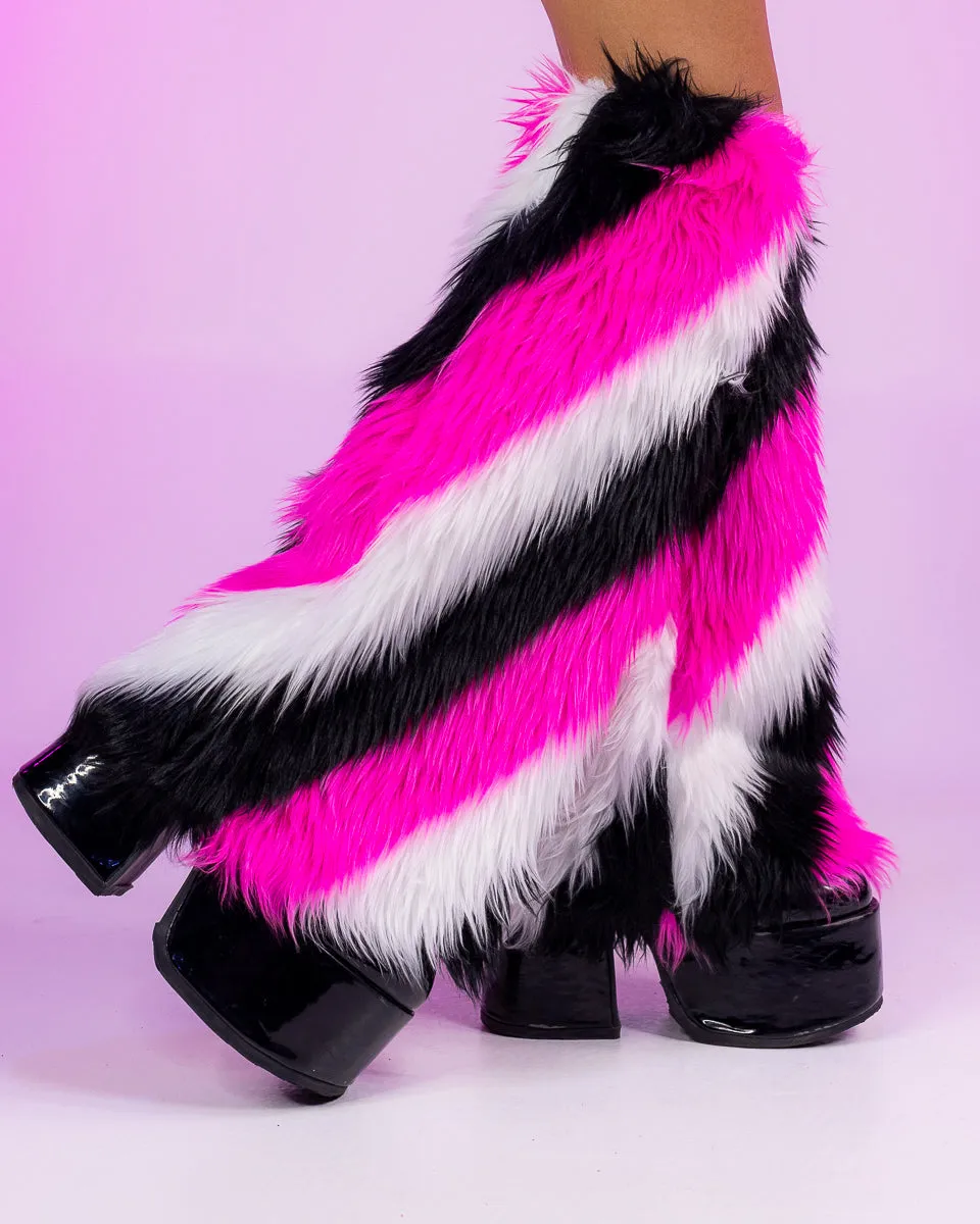 Twisted Pink Fluffy Leg Warmers