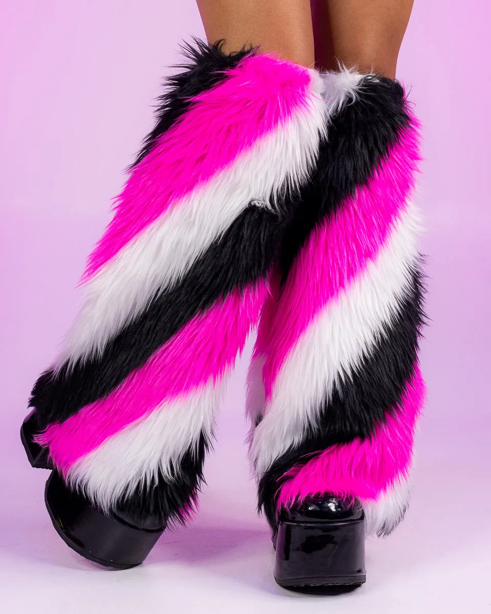 Twisted Pink Fluffy Leg Warmers