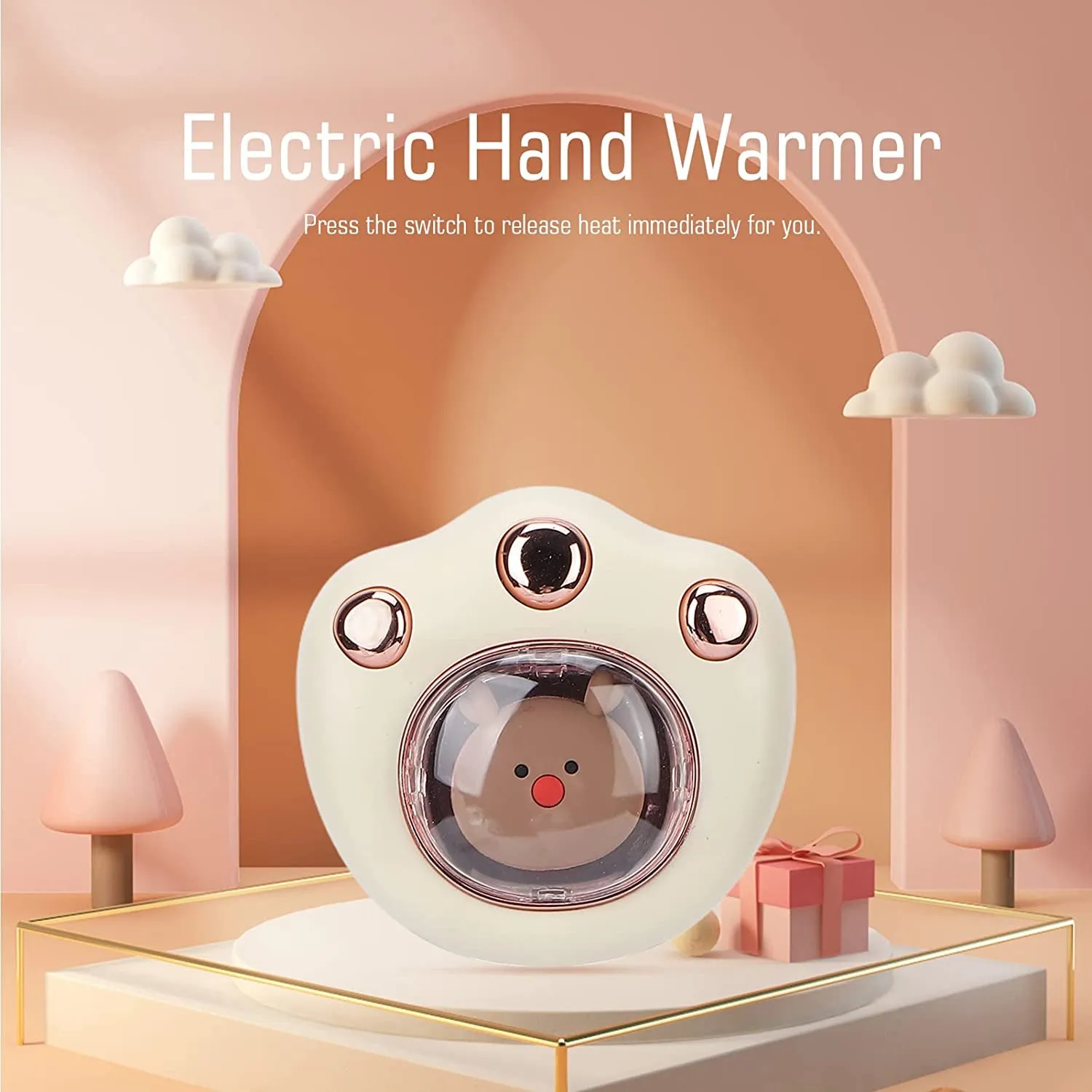 USB Rechargeable Hand Warmers, Adjustable Cute Cat Claw Shaped Portable Warmer for Indoor, Outdoor, Travel